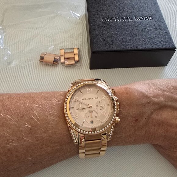 Michael Kors Blair Rose Gold Dial Crystals Chronograph Watch 39mm - MK5263 - Picture 9 of 11